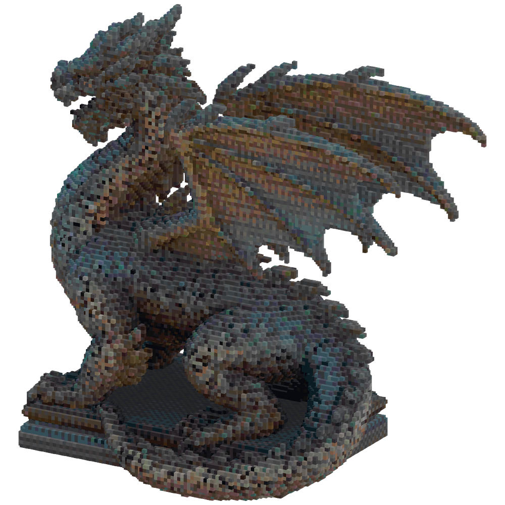 make an agressive dragon statue | Minecraft Build - BlockGPT