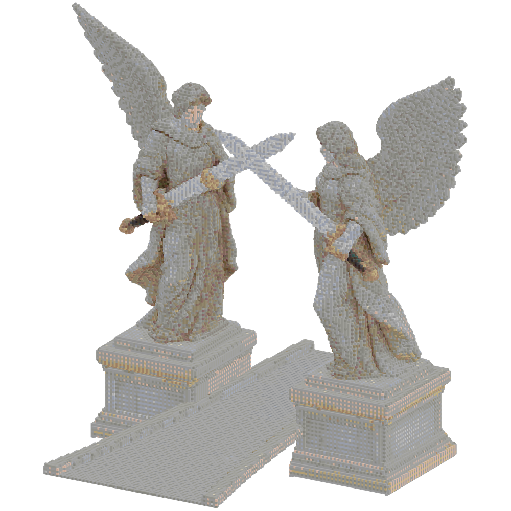 Two colossal angelic guardian, one ... | Minecraft Build - BlockGPT