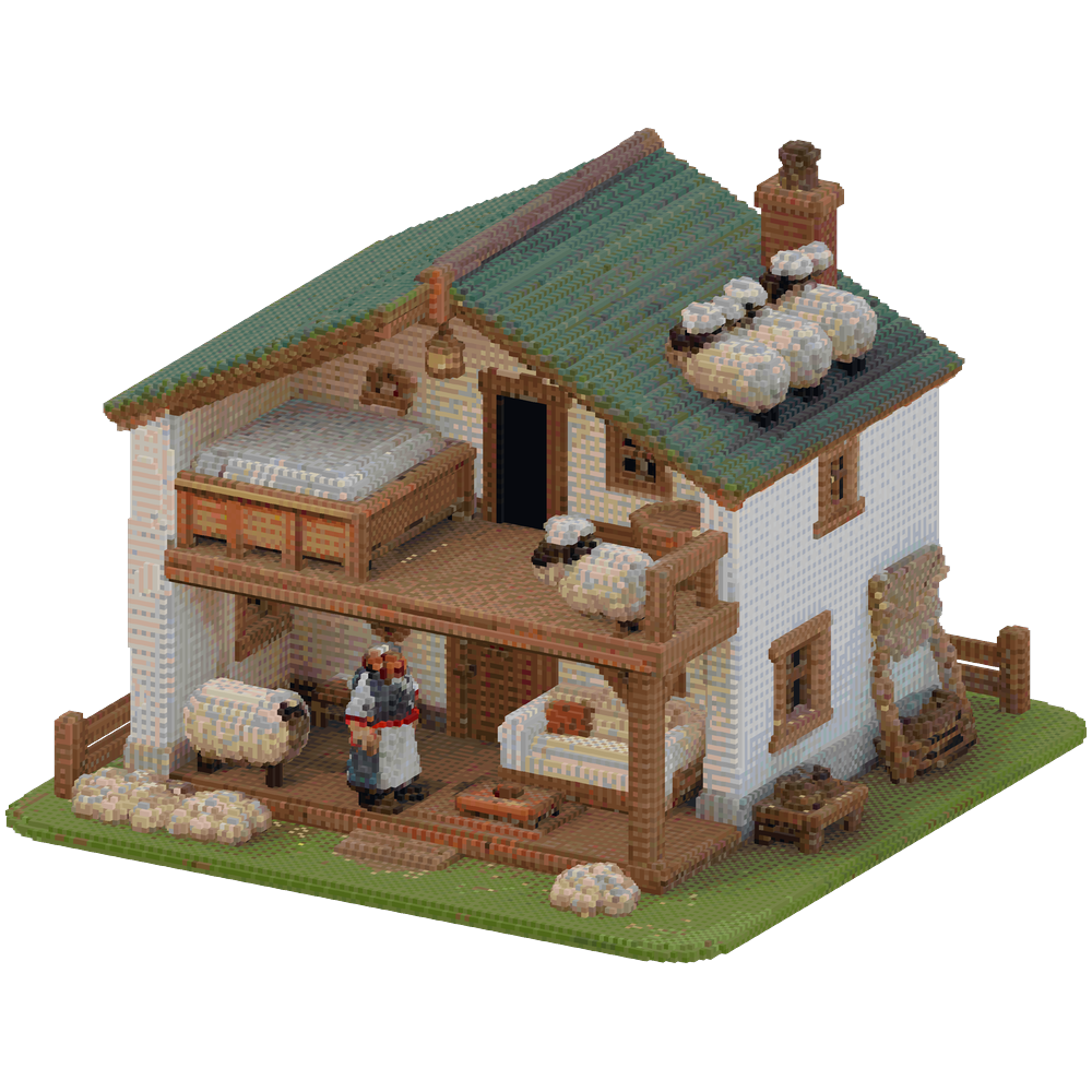 A functional shepherds house 15x20 ... | Minecraft Build - BlockGPT