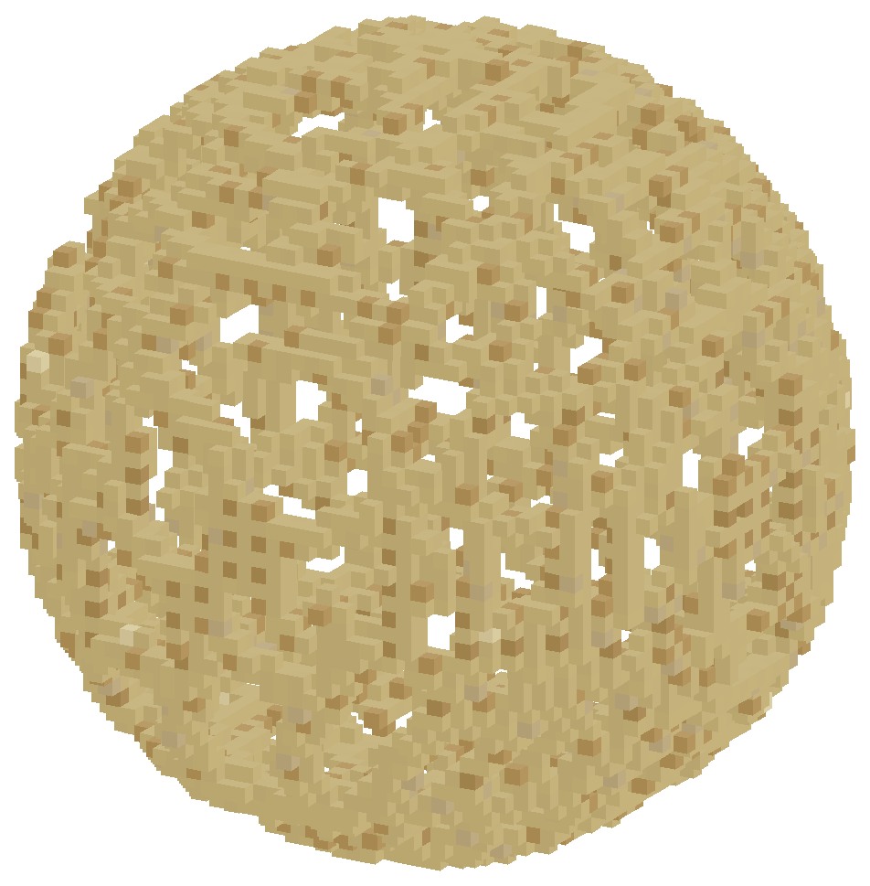 Generate a 3d fractal sphere using ... | Minecraft Build - BlockGPT