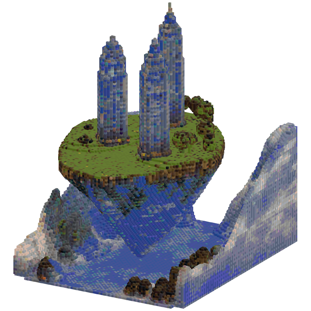 huge floating Minecraft sky island ... | Minecraft Build - BlockGPT