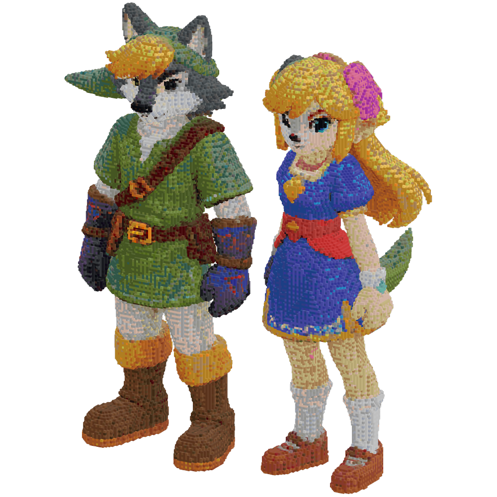 Wolf link with midna | Minecraft Build - BlockGPT