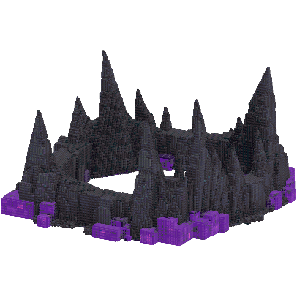 Generate a dark fantasy rocky forma... | Minecraft Build - BlockGPT