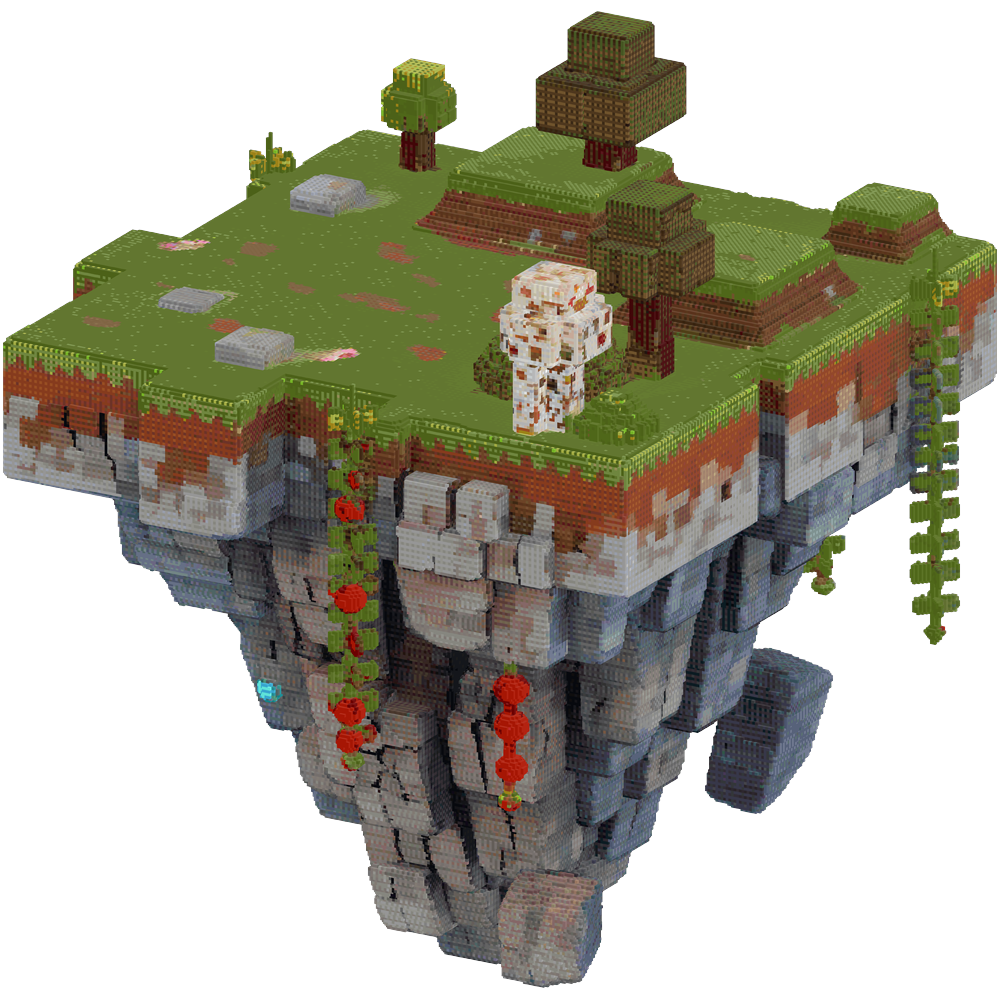 Create a large floating sky island ... | Minecraft Build - BlockGPT