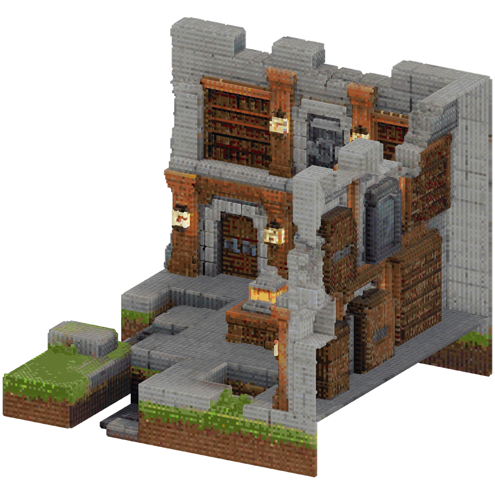 Generate a large underground archiv... | Minecraft Build - BlockGPT