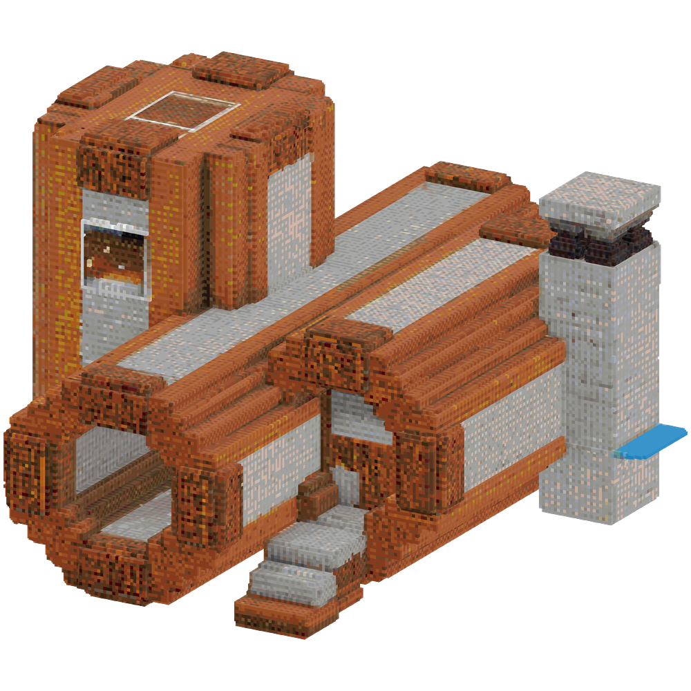 Recreate the attached build, but mo... | Minecraft Build - BlockGPT