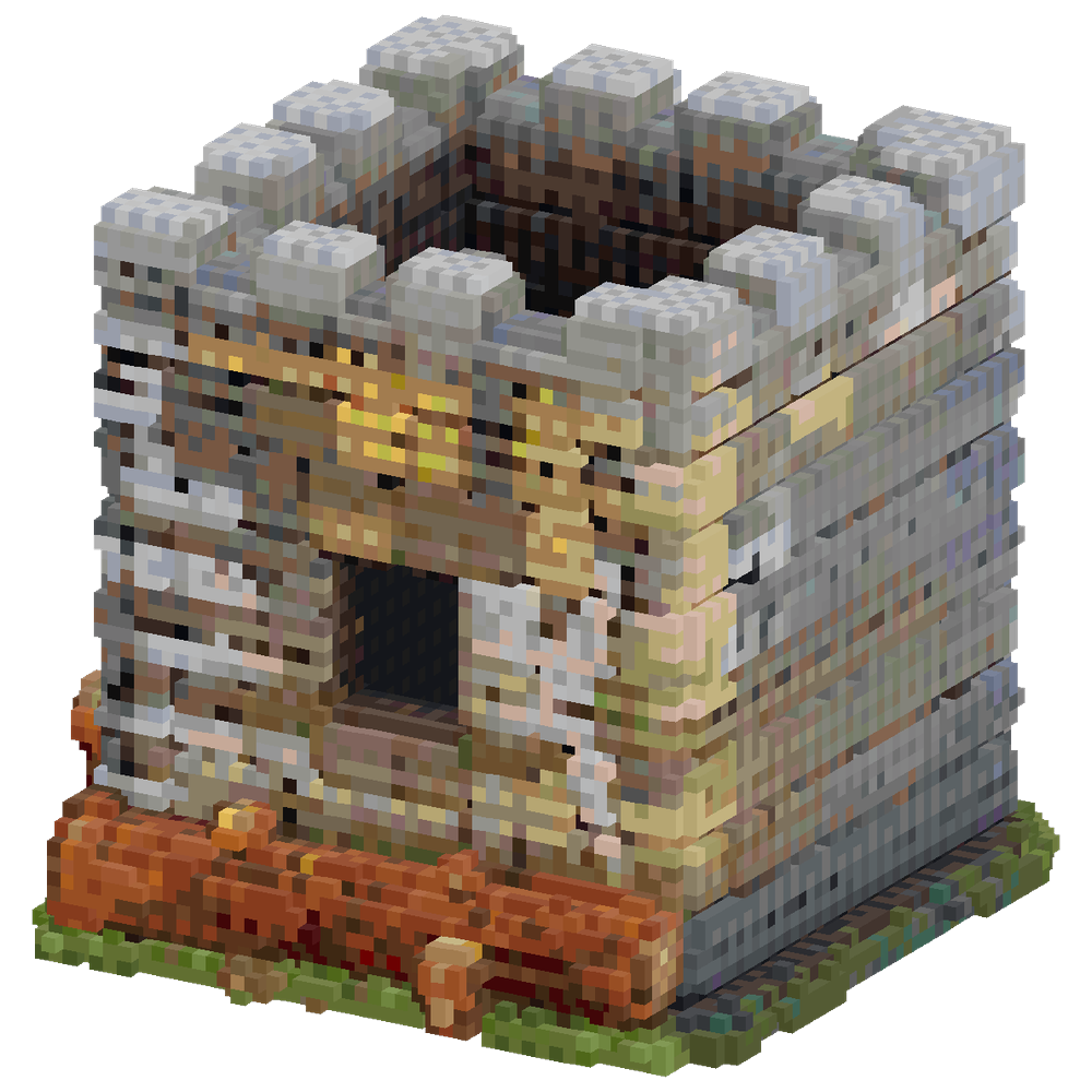 Small square tower, EXACTLY 15×15 b... | Minecraft Build - BlockGPT