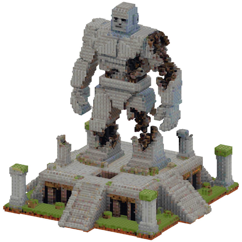 Generate a colossal Iron Giant wond... | Minecraft Build - BlockGPT