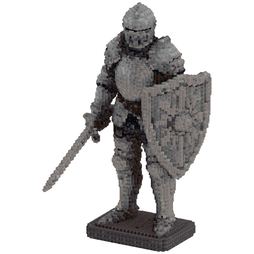 statue of a knight with a shield an... | Minecraft Build - BlockGPT