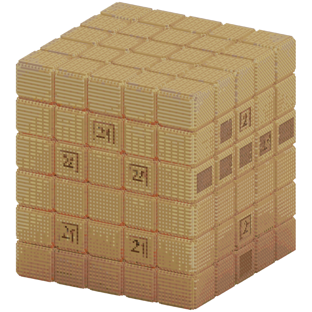 Create a giant 21x21x21 sand block. | Minecraft Build - BlockGPT