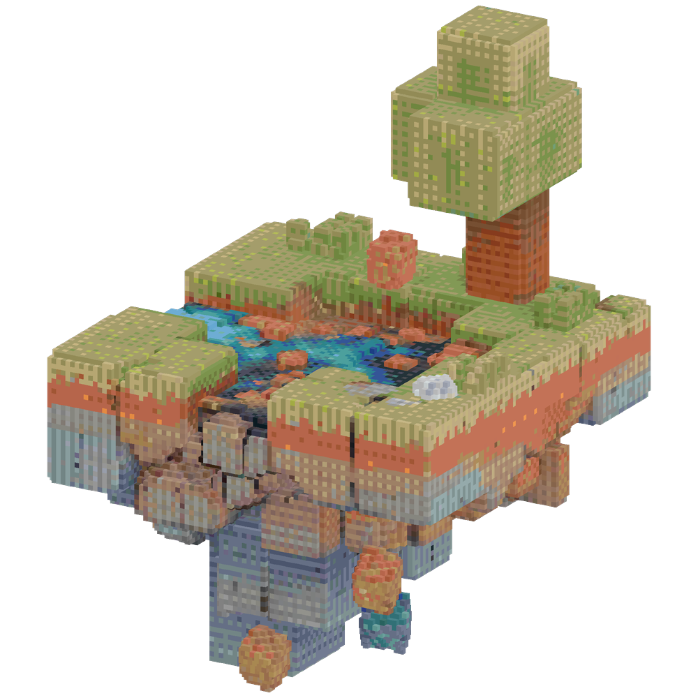 a floating skyblock island built ar... | Minecraft Build - BlockGPT