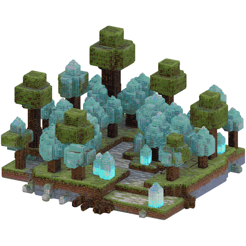 Design a dense crystal forest for M... | Minecraft Build - BlockGPT