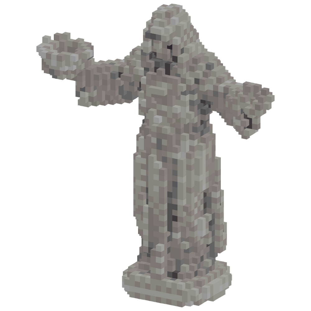 a statue of a hooded figure with it... | Minecraft Build - BlockGPT