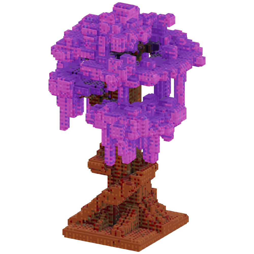 i want to build big amethist tree, ... | Minecraft Build - BlockGPT