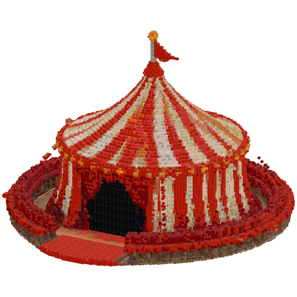 A circus tent with arena and seatin... | Minecraft Build - BlockGPT