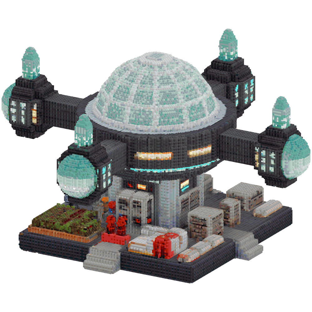 Generate a massive futuristic sci-f... | Minecraft Build - BlockGPT