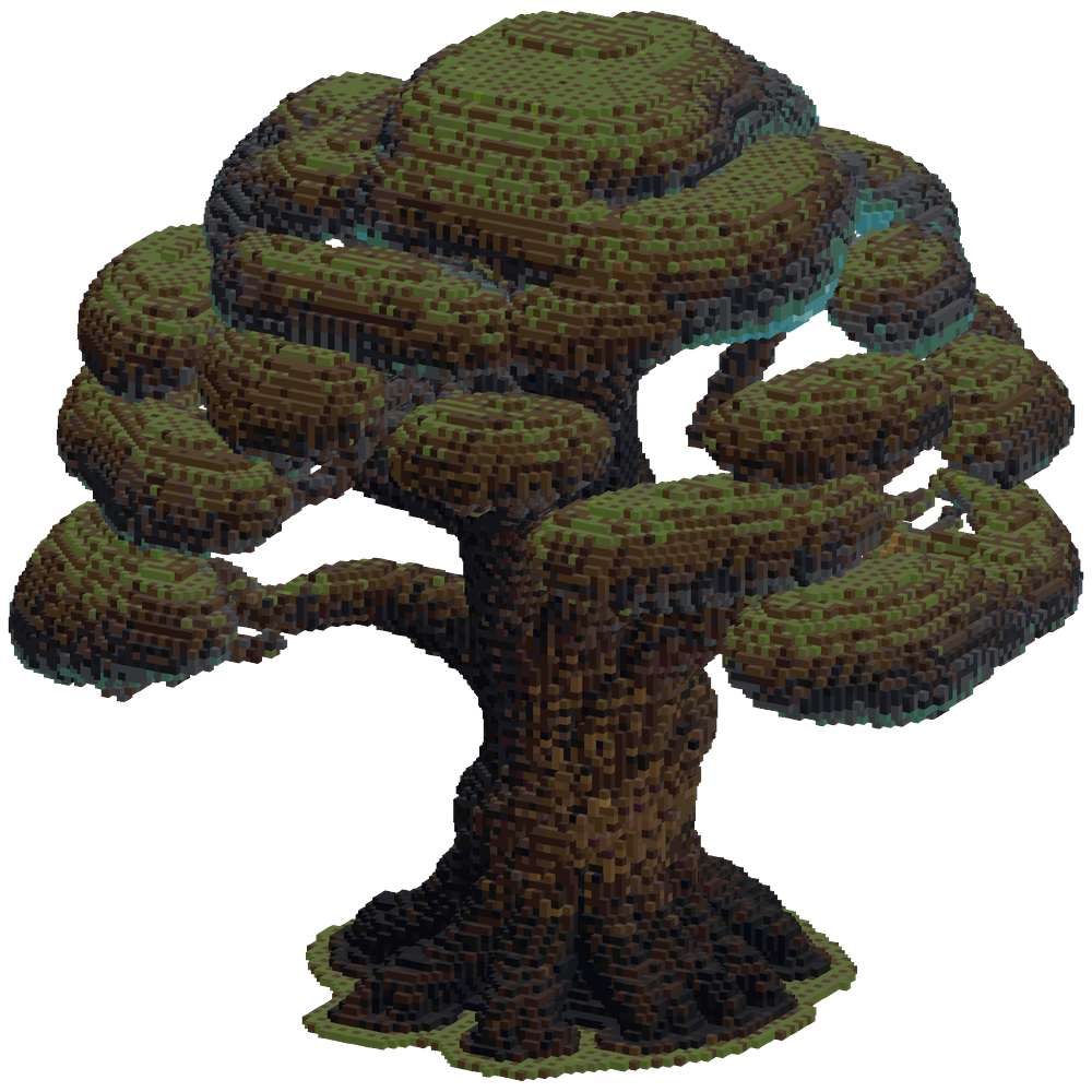 Generate a huge fantasy tree with a... | Minecraft Build - BlockGPT