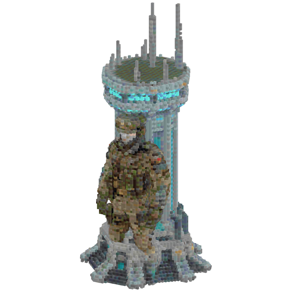 futuristic cyberpunk tower military | Minecraft Build - BlockGPT