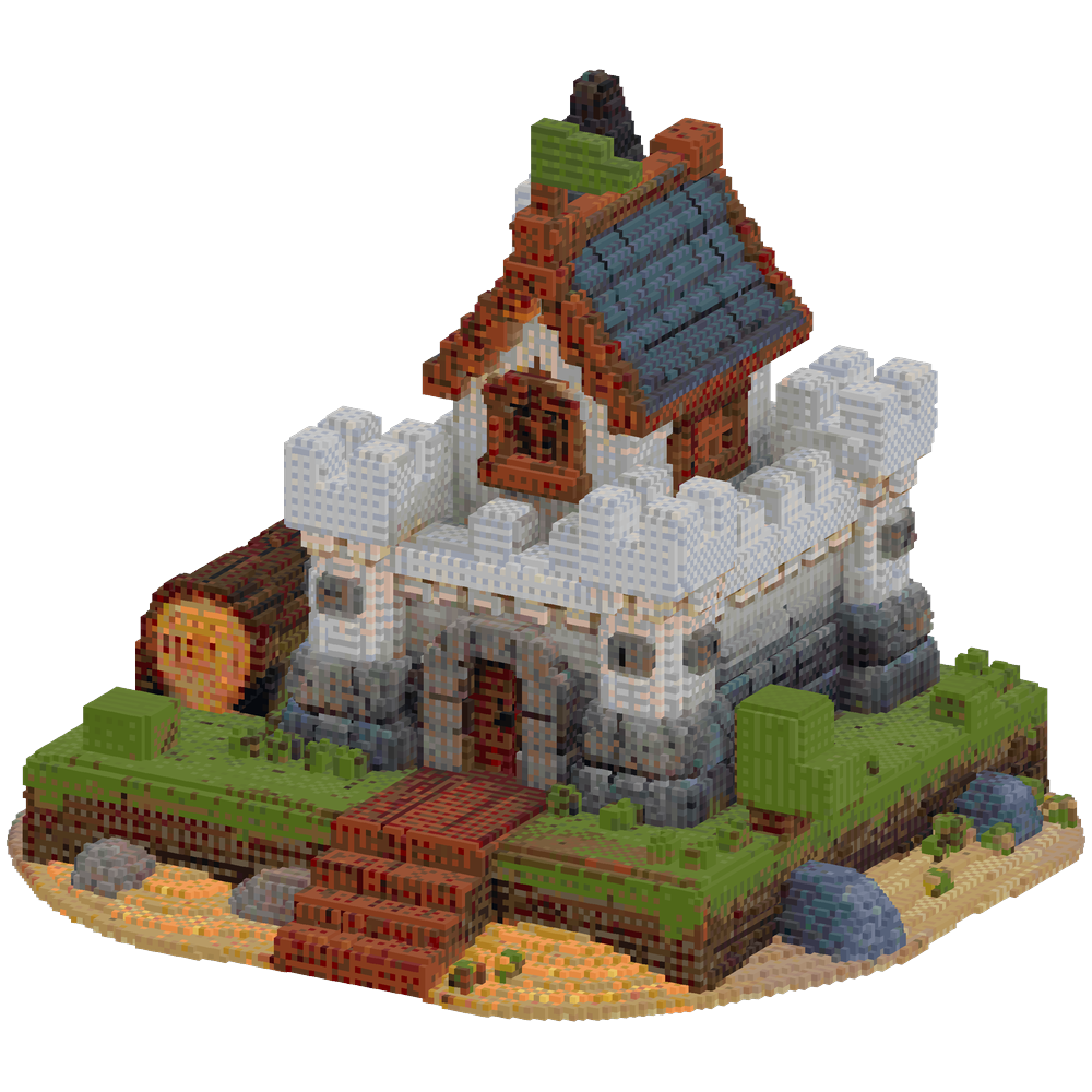 create a build that just use oak lo... | Minecraft Build - BlockGPT