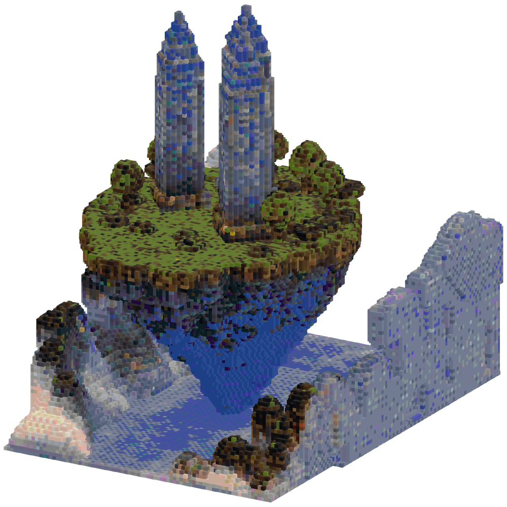 huge floating Minecraft sky island ... | Minecraft Build - BlockGPT