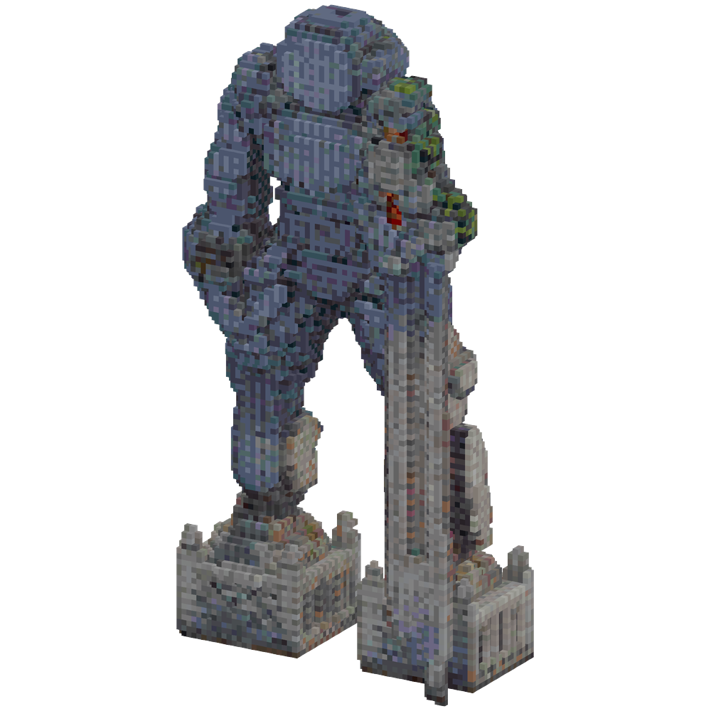 A larger version of this statue bui... | Minecraft Build - BlockGPT