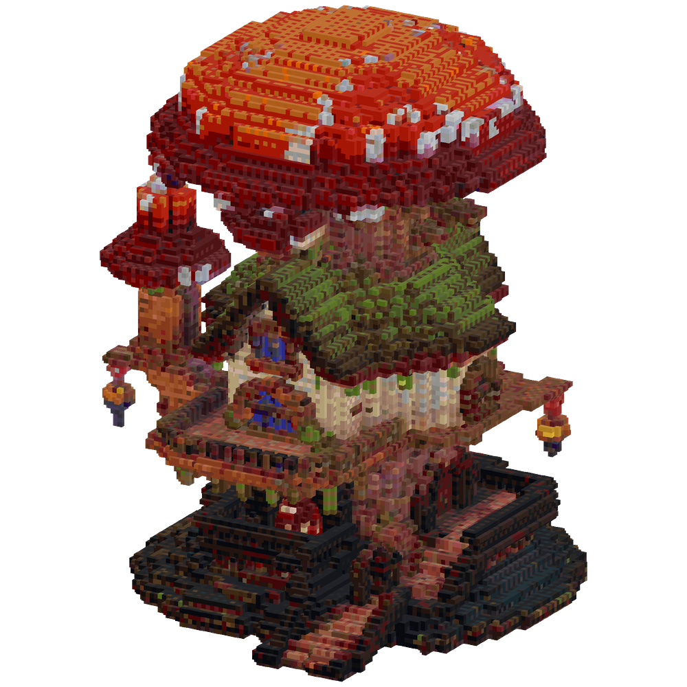 Build a SMALL livable fantasy mushr... | Minecraft Build - BlockGPT