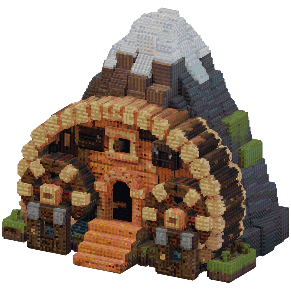 Create a medium-sized mountain-embe... | Minecraft Build - BlockGPT