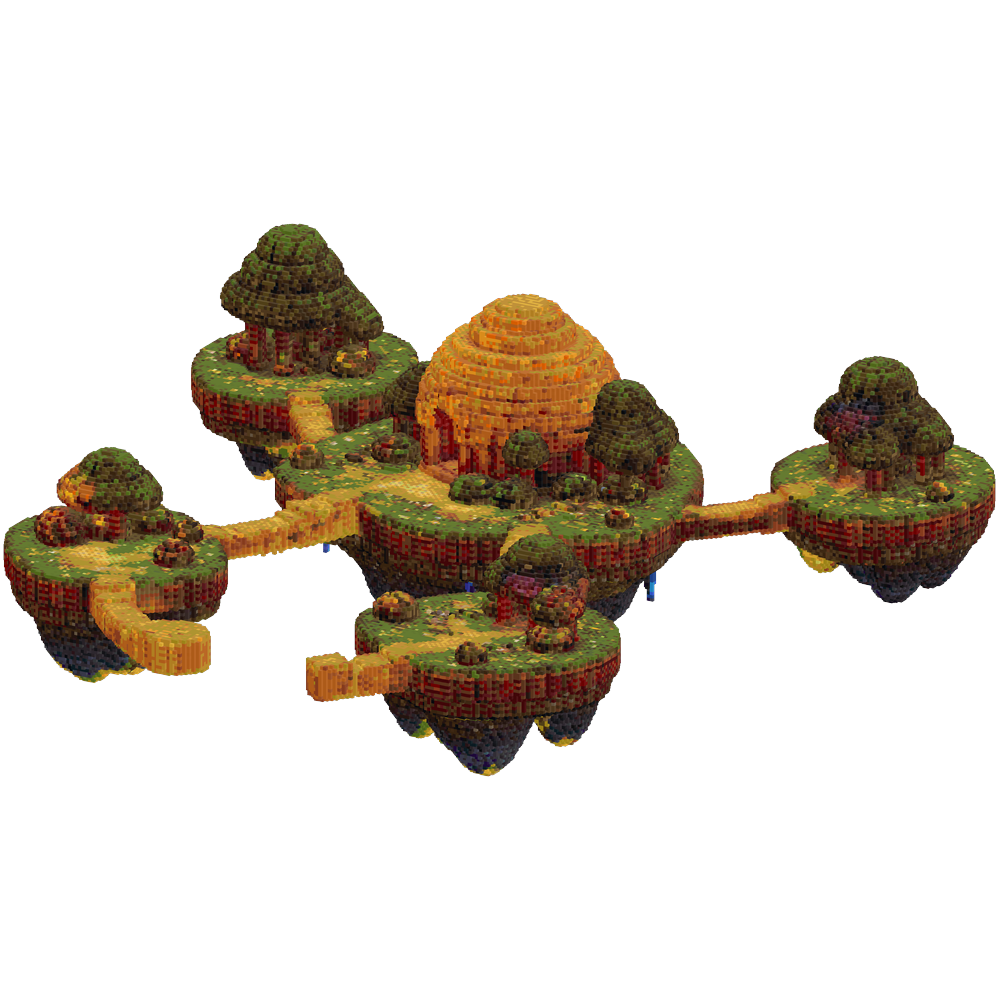 This Minecraft-style floating map i... | Minecraft Build - BlockGPT