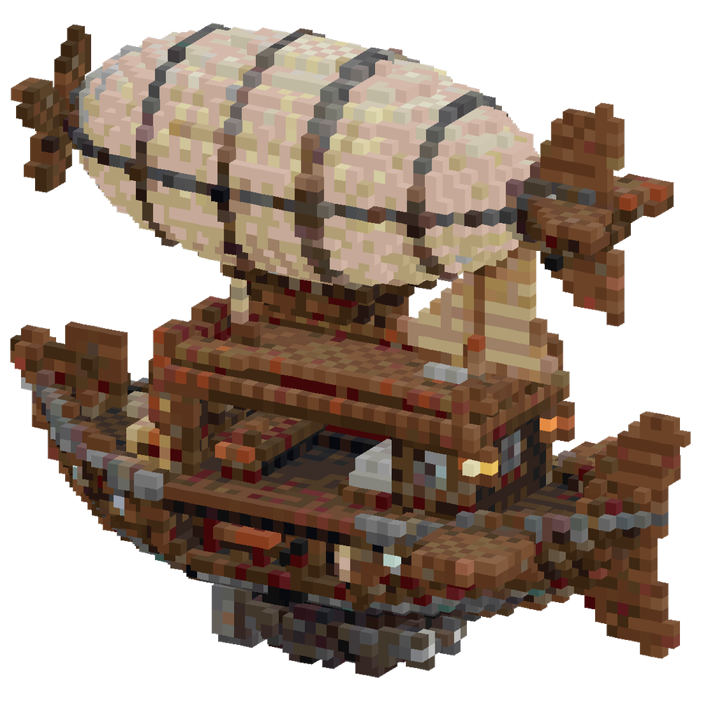 Wooden zeppelin airship. Large oval... | Minecraft Build - BlockGPT
