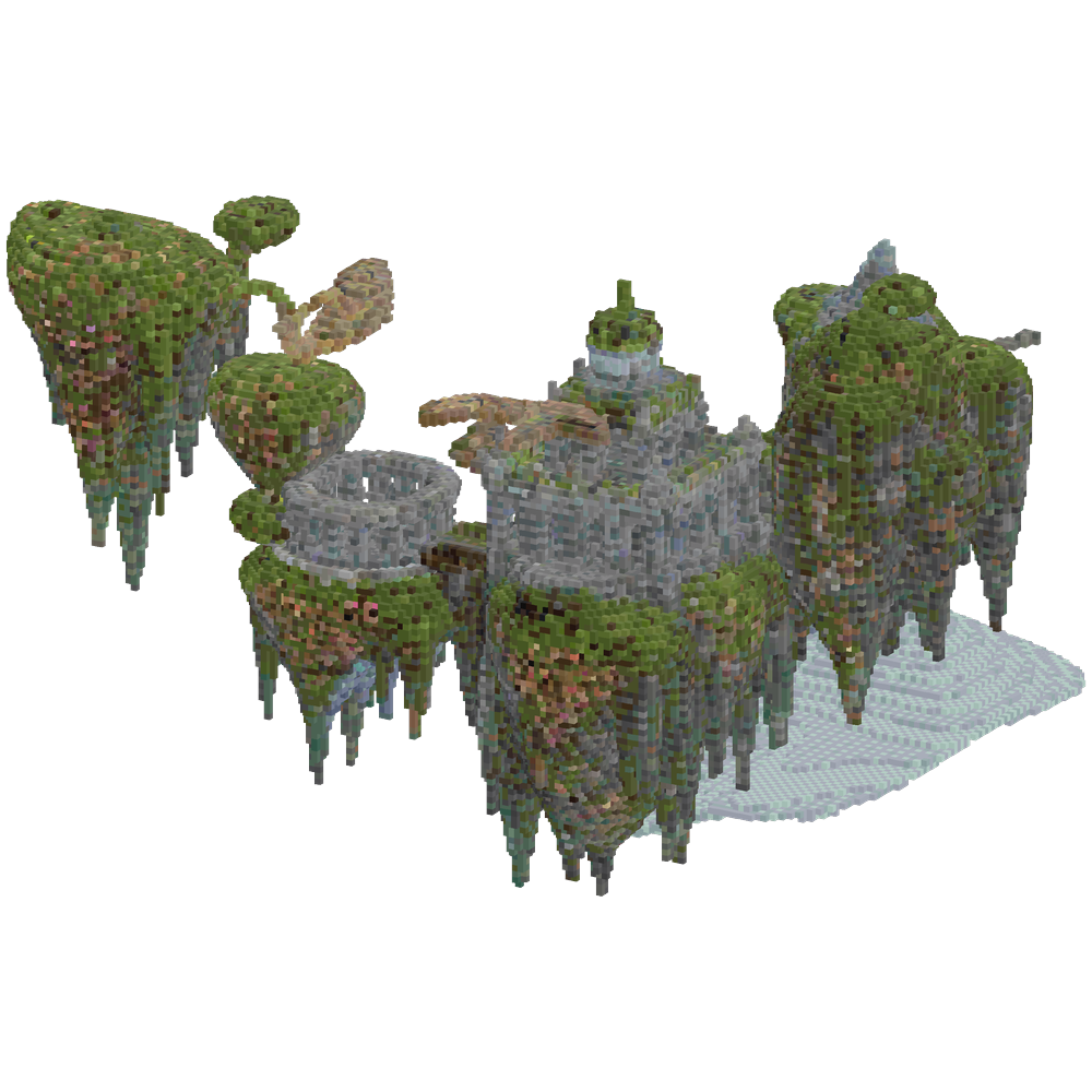 Castle Ruins on multiple run down s... | Minecraft Build - BlockGPT