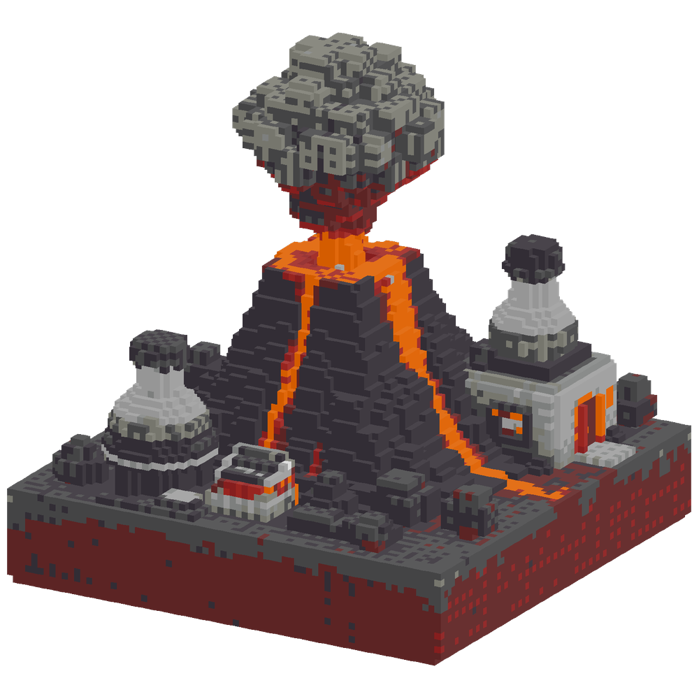 Goal: Build a highly detailed volca... | Minecraft Build - BlockGPT