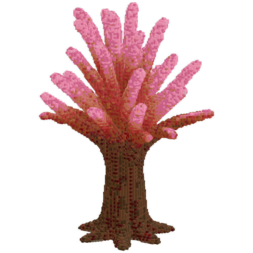 a massive cherry blossom cherry tre... | Minecraft Build - BlockGPT