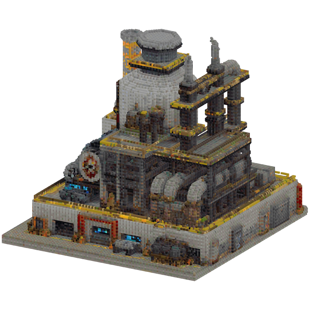 Design a large industrial reactor b... | Minecraft Build - BlockGPT
