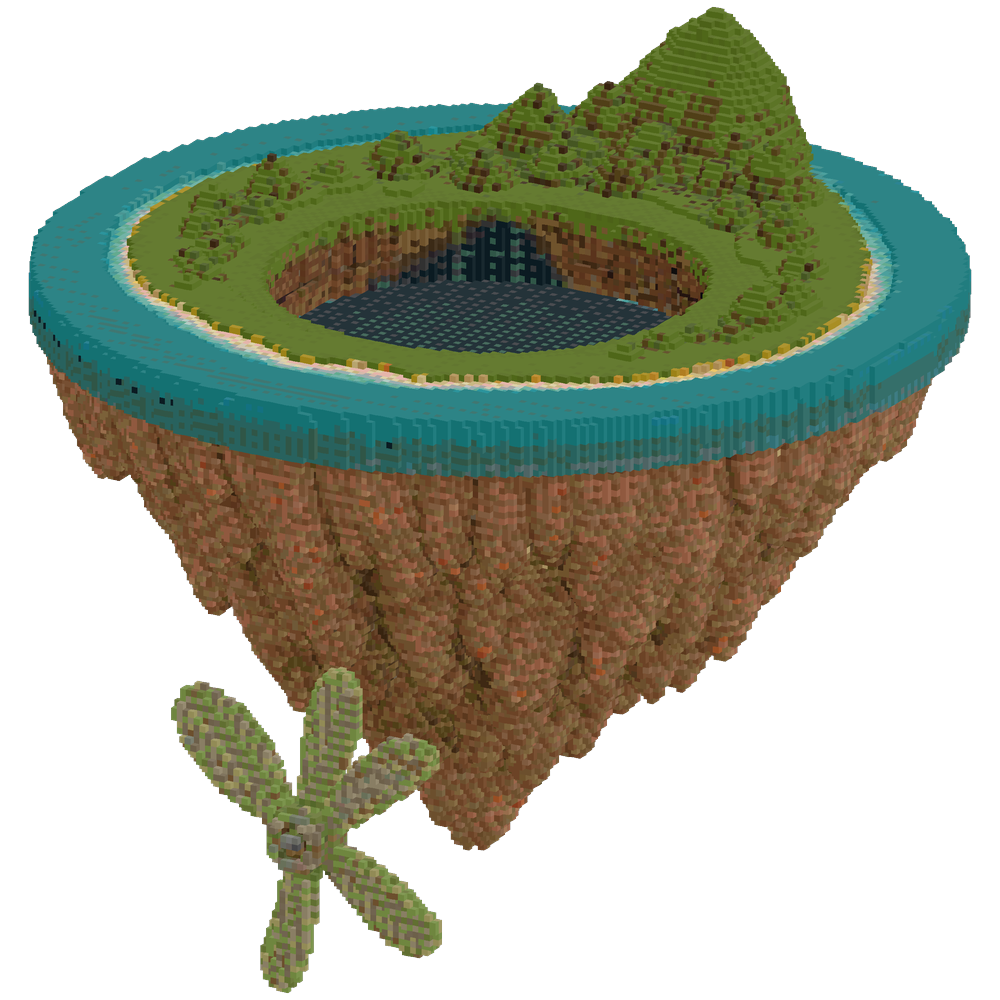 A floating Island, 100 blocks in di... | Minecraft Build - BlockGPT