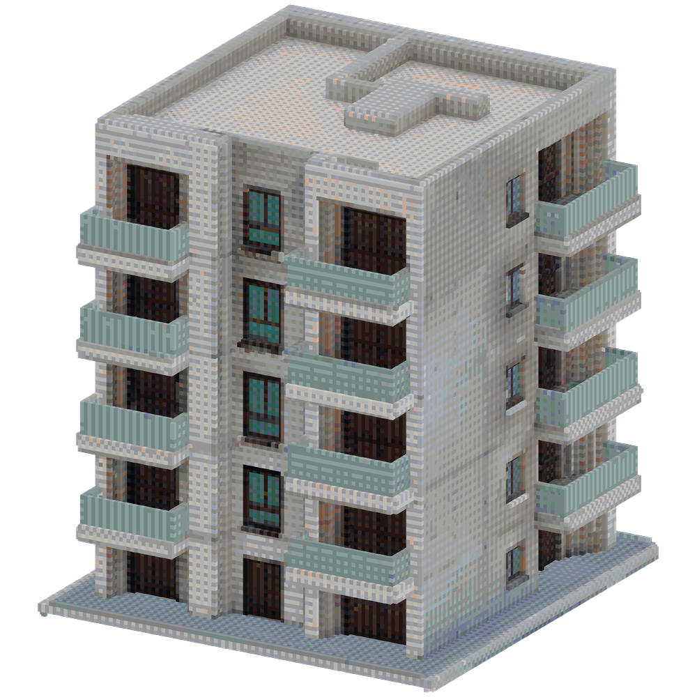 Modern (concrete) block of flats wi... | Minecraft Build - BlockGPT