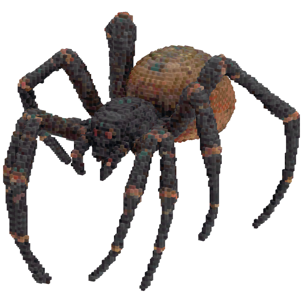 Scary Spider Hanging from its Web | Minecraft Build - BlockGPT
