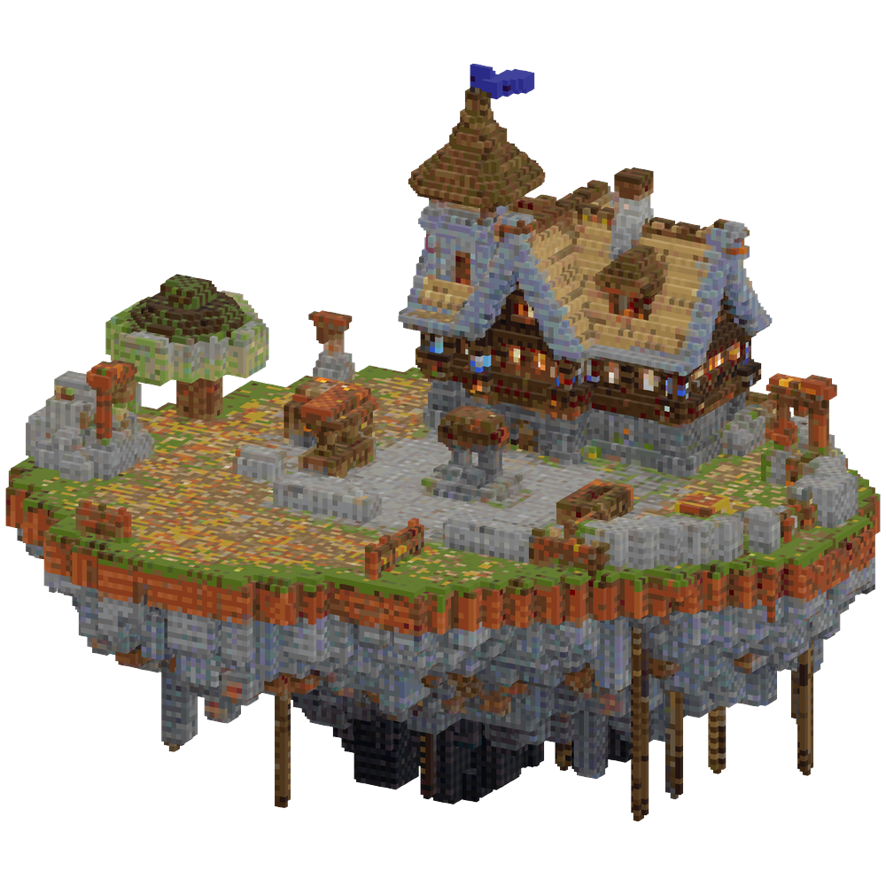 floating island with house on top | Minecraft Build - BlockGPT