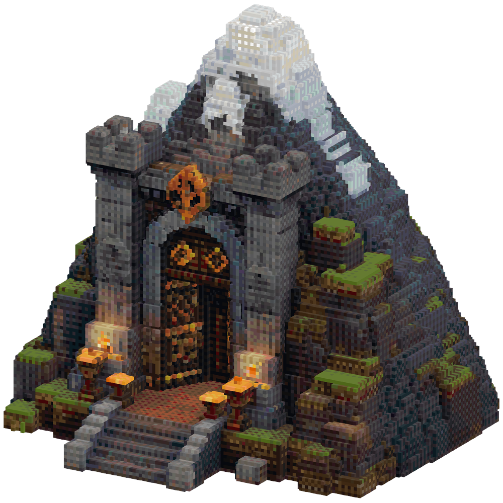 Generate only the exterior entrance... | Minecraft Build - BlockGPT