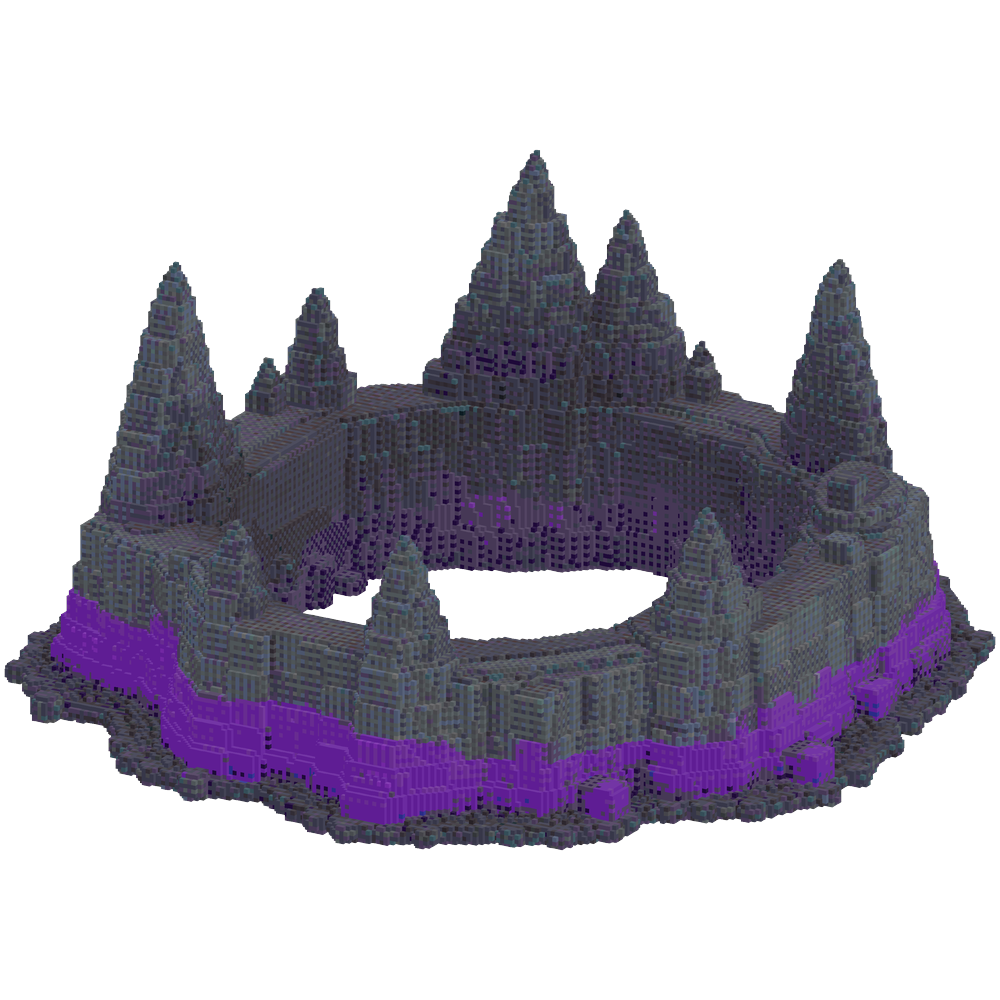Generate a rugged rocky formation (... | Minecraft Build - BlockGPT