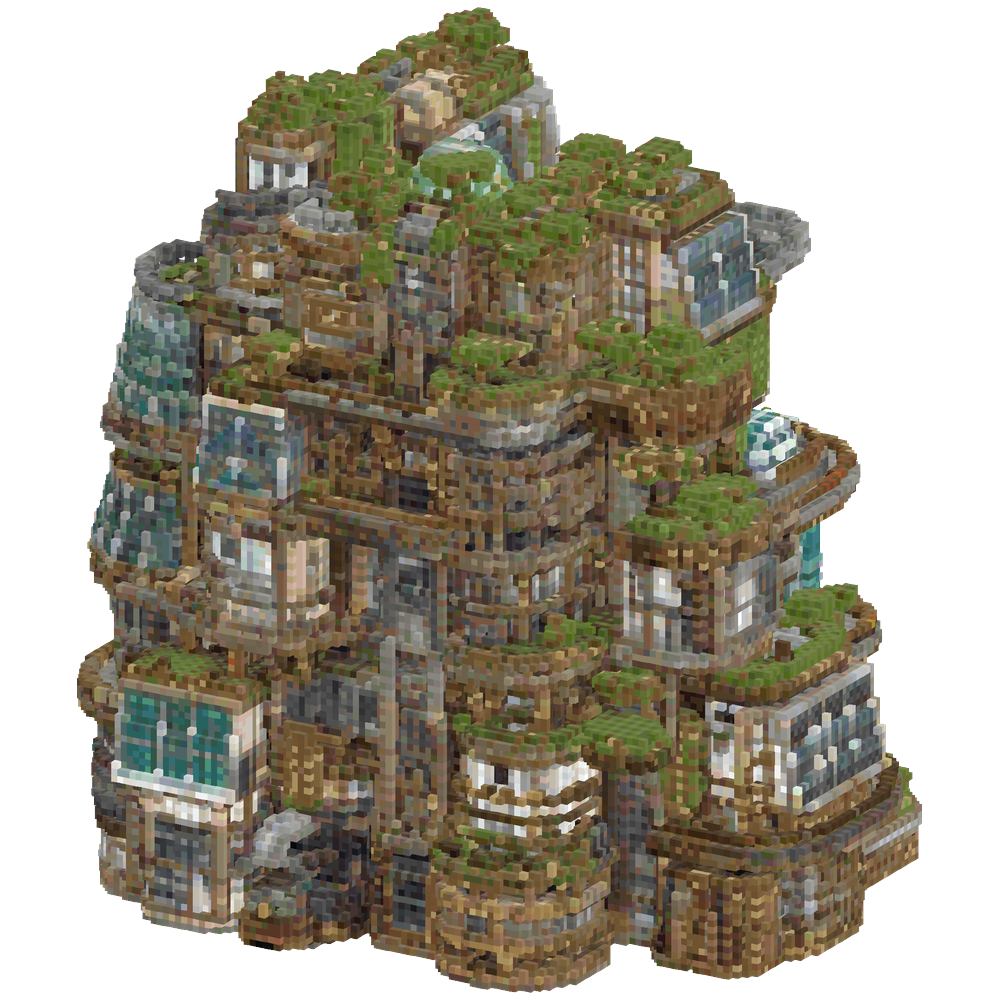Create A Dense 150x150 Solarpunk City With | Minecraft Schematic - BlockGPT