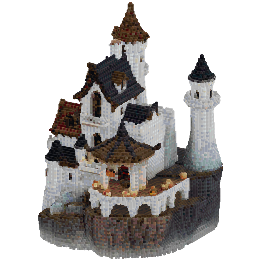 Organic, asymmetrical high-fantasy ... | Minecraft Build - BlockGPT
