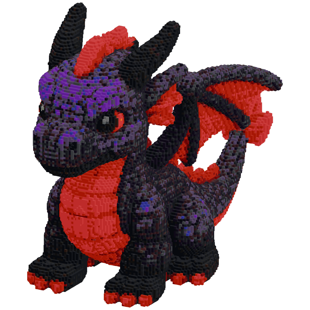 Make a small dragon statue measurin... | Minecraft Build - BlockGPT
