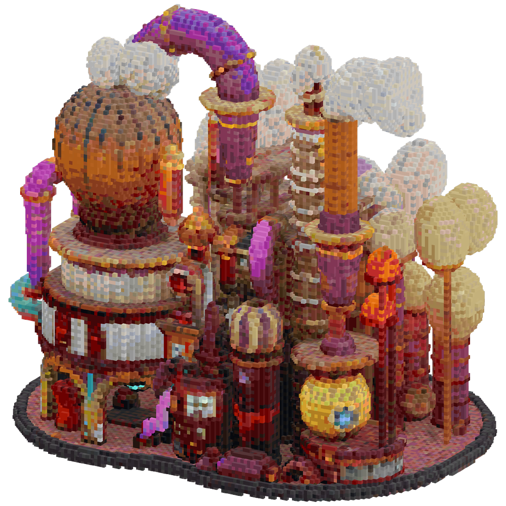 A whimsical factory exterior | Minecraft Build - BlockGPT
