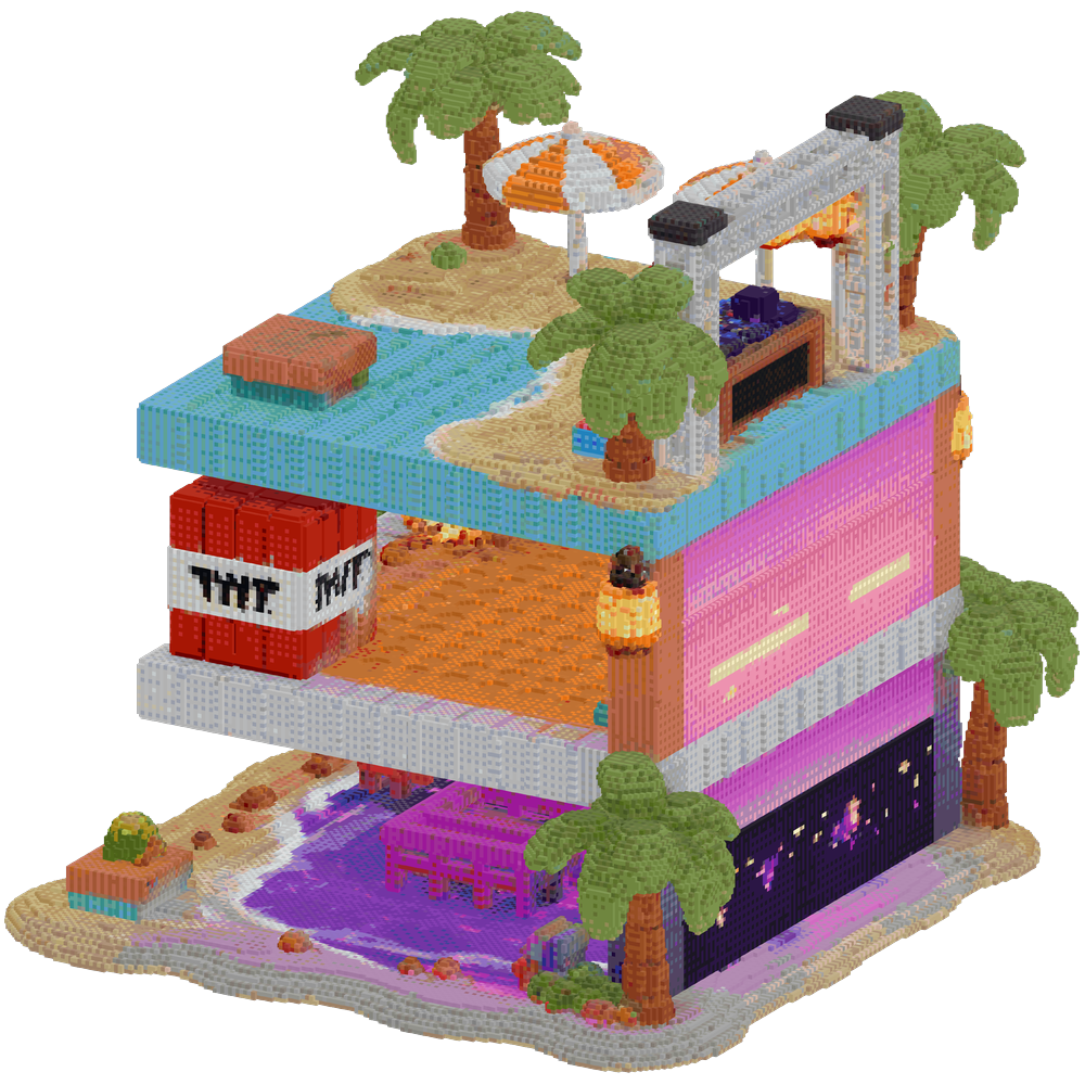 Create a 30x30 TNT Run arena with 3... | Minecraft Build - BlockGPT