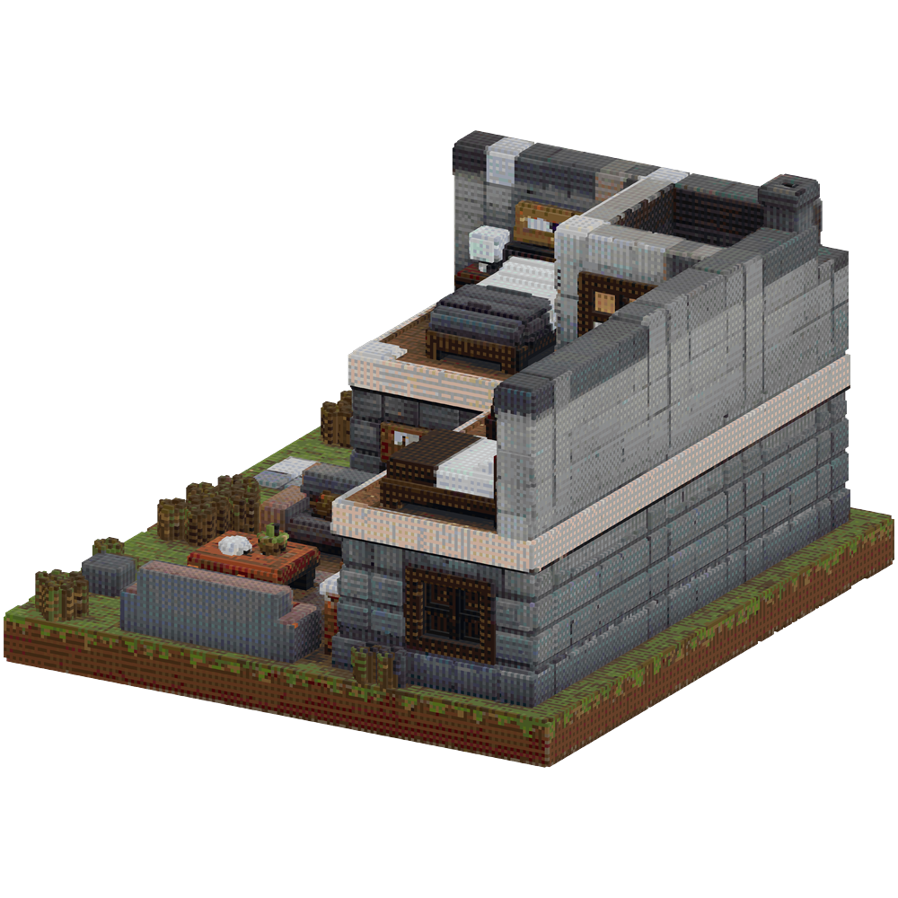 Medium-sized family home, footprint... | Minecraft Build - BlockGPT