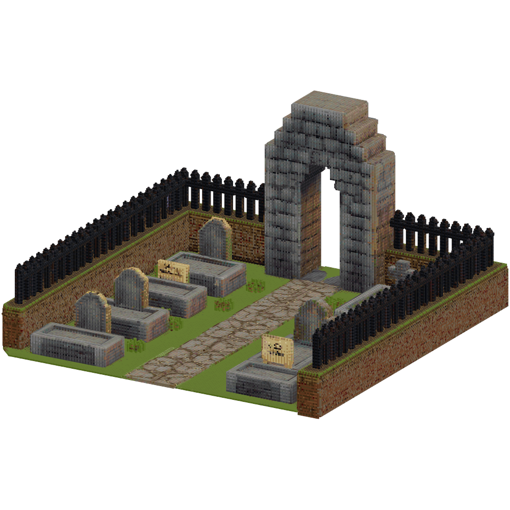 Create a detailed Staff Graveyard i... | Minecraft Build - BlockGPT