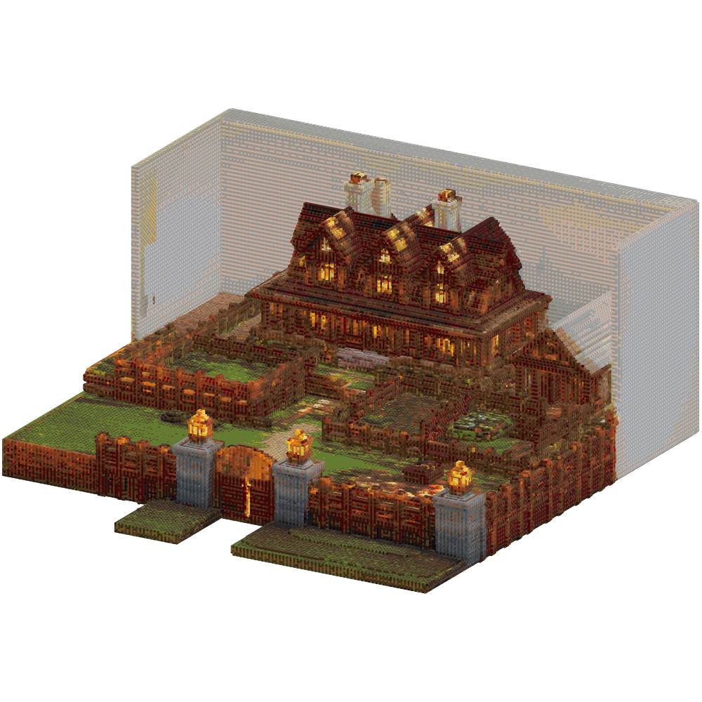 It’s a large country-style mansion ... | Minecraft Build - BlockGPT