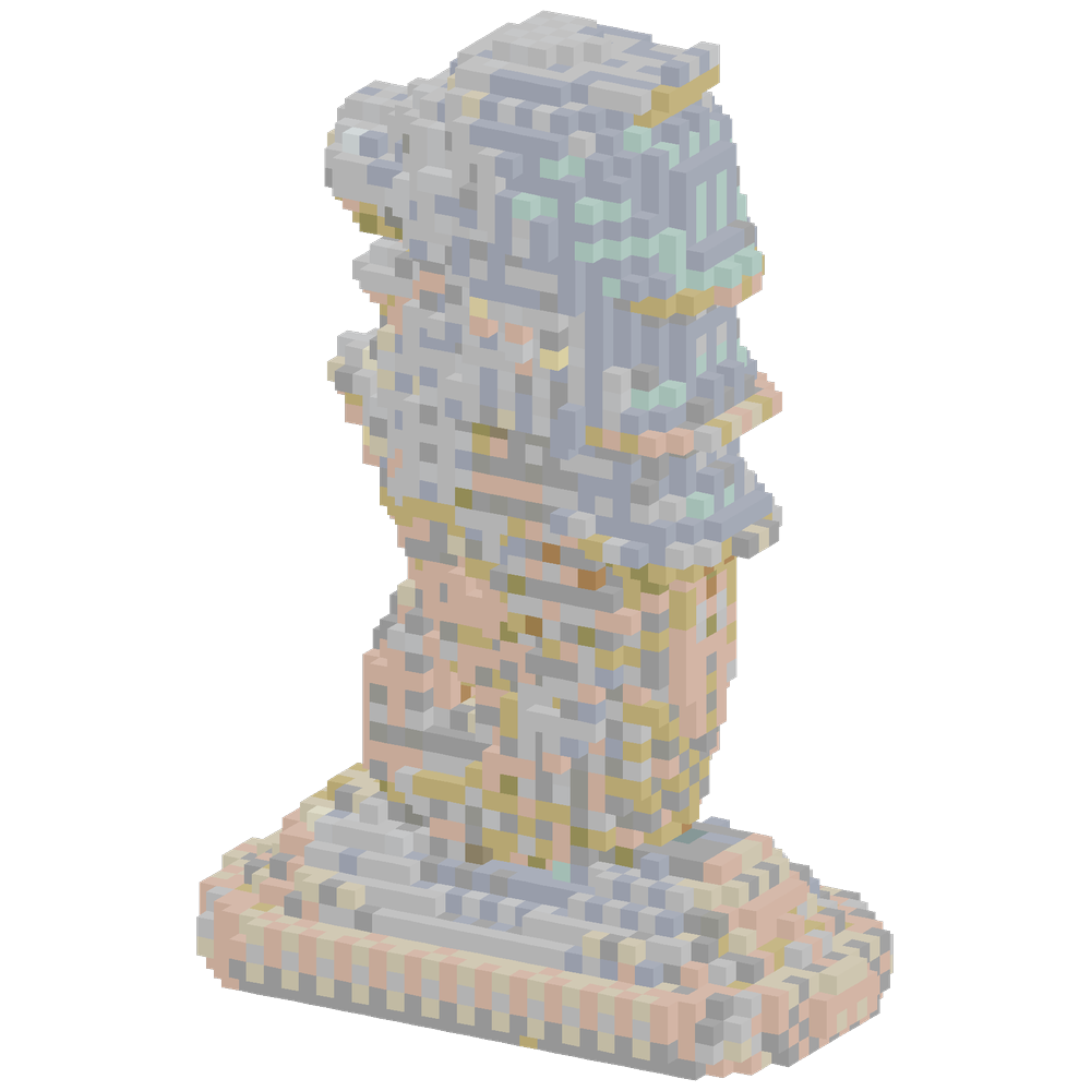 Generate a 19x19 merlion statue | Minecraft Build - BlockGPT
