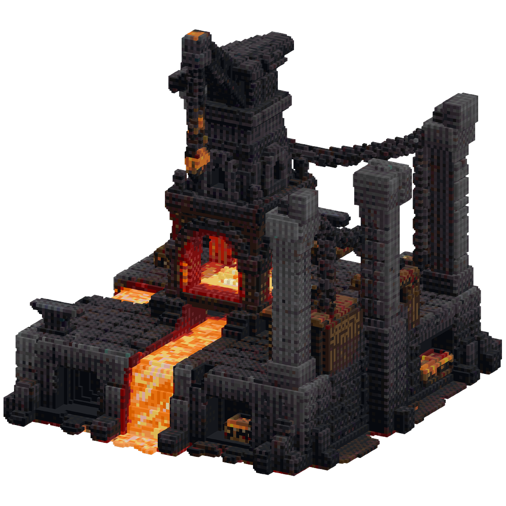 Generate a massive ruined industria... | Minecraft Build - BlockGPT