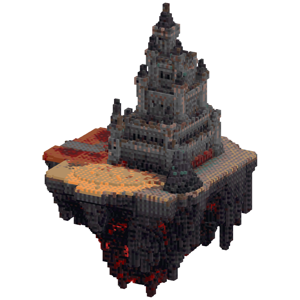 A large Nether mega castle built on... | Minecraft Build - BlockGPT